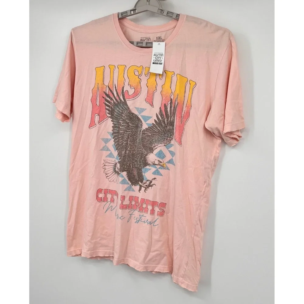 Austin City Limits 2024 Music Festival Lineup T-Shirt Pink‎ Eagle XXL NWT